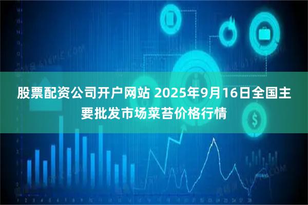 股票配资公司开户网站 2025年9月16日全国主要批发市场菜苔价格行情